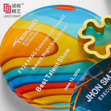 四叶草定制水晶彩印奖牌10