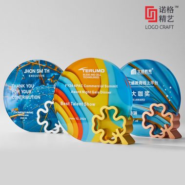 四叶草定制水晶彩印奖牌8