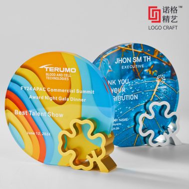 四叶草定制水晶彩印奖牌9