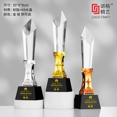 新款亮金树脂定制奖杯3