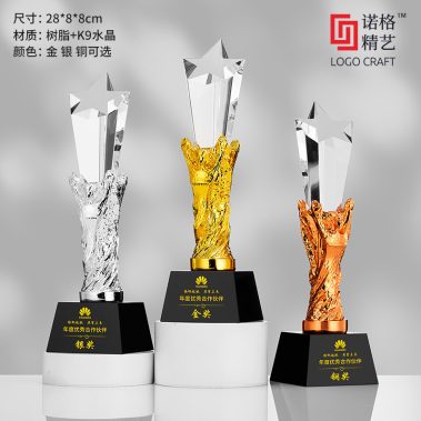 新款亮金树脂定制奖杯6