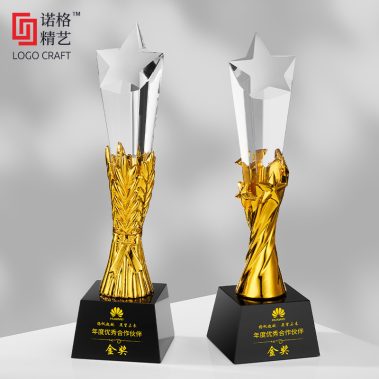 新款亮金树脂定制奖杯9