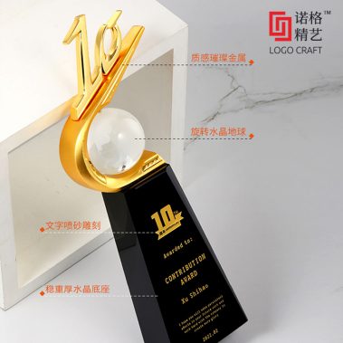 新款周年纪念金属水晶奖杯系列2-6