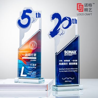 新款周年纪念金属水晶彩印奖杯3