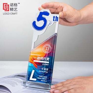 新款周年纪念金属水晶彩印奖杯4