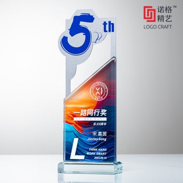 新款周年纪念金属水晶彩印奖杯6