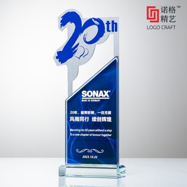 新款周年纪念金属水晶彩印奖杯7