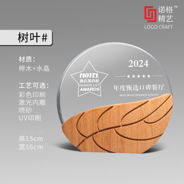 新款实木水晶奖牌6