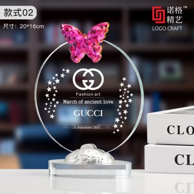 新款彩蝶水晶奖杯奖牌7
