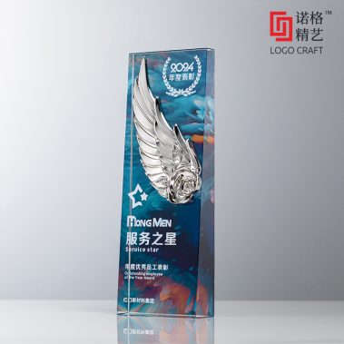 新款斜面水晶金属彩印奖杯10