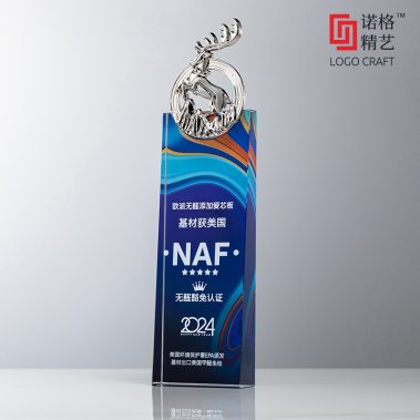 新款斜面水晶金属彩印奖杯13