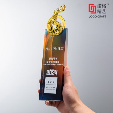 新款斜面水晶金属彩印奖杯16