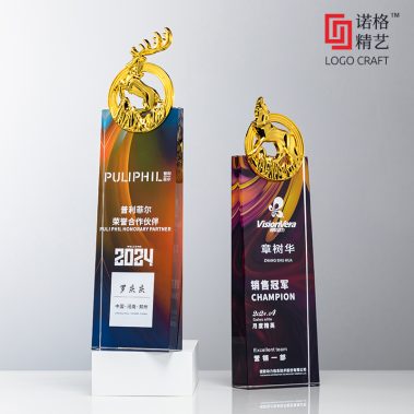 新款斜面水晶金属彩印奖杯4