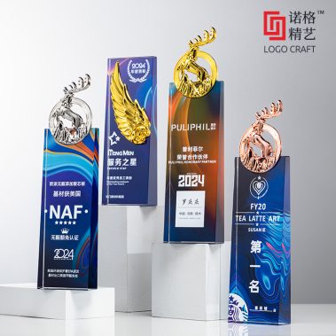 新款斜面水晶金属彩印奖杯5