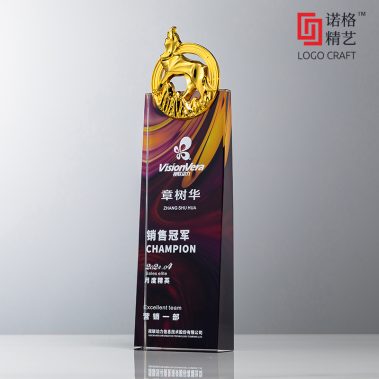 新款斜面水晶金属彩印奖杯6
