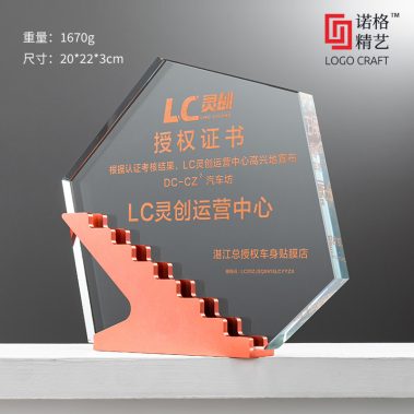 步步高升炫彩金属水晶奖杯10