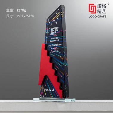 步步高升炫彩金属水晶奖杯11