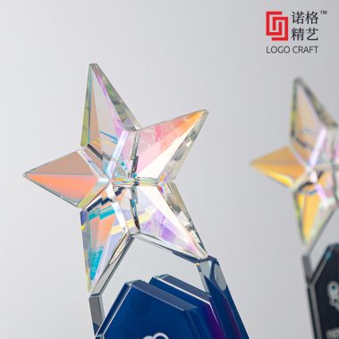 炫彩五星彩印水晶奖杯11
