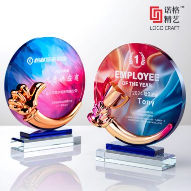 炫彩树脂水晶定制奖牌1