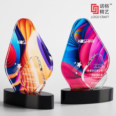 炫彩水晶彩印定制奖牌2