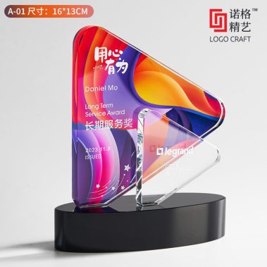 炫彩水晶彩印定制奖牌3