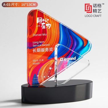 炫彩水晶彩印定制奖牌5