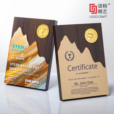 炫彩水晶胡桃木定制奖牌12