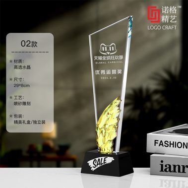 炫彩水晶飞翼定制奖杯1