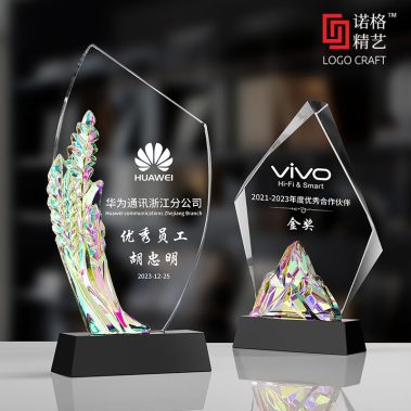 炫彩镭射水晶定制奖杯4