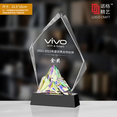 炫彩镭射水晶定制奖杯6