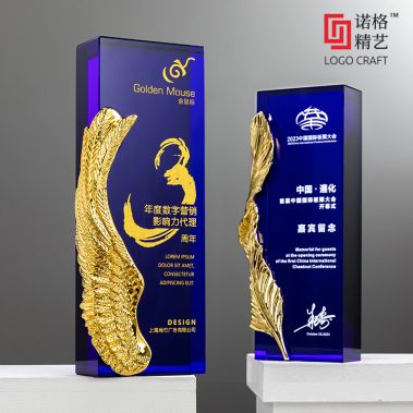 炫彩魔方定制金属水晶奖杯2