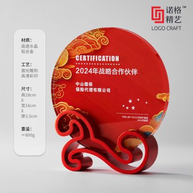 祥云定制水晶彩印奖牌4