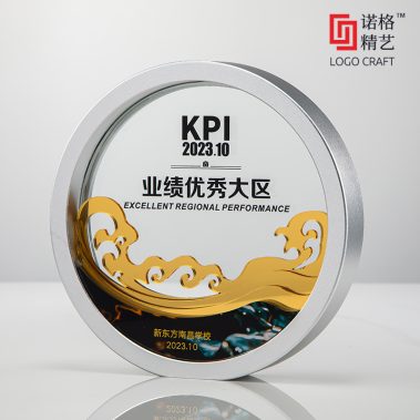 金属彩印定制水晶奖牌2