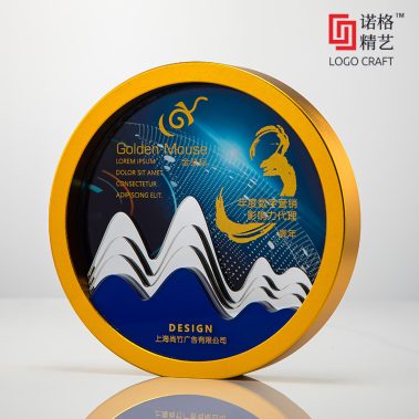 金属彩印定制水晶奖牌4