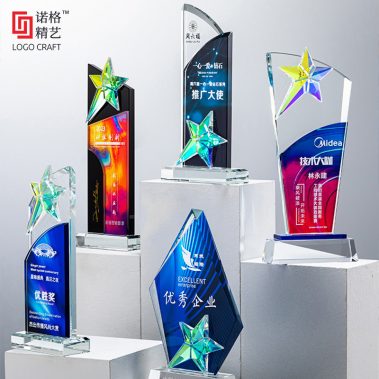 创意双层五星水晶奖杯-1