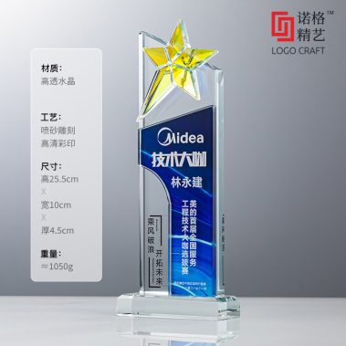 创意双层五星水晶奖杯-14