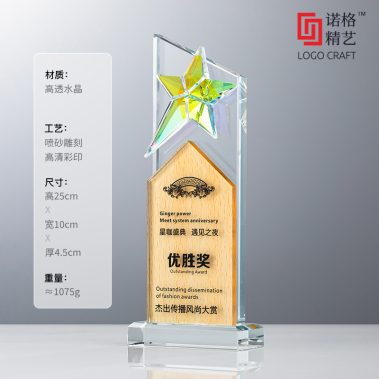 创意双层五星水晶奖杯-19