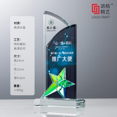 创意双层五星水晶奖杯-22