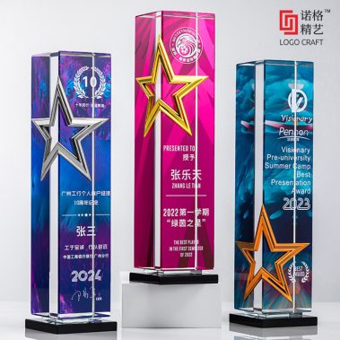 创意金属五星水晶奖杯-1
