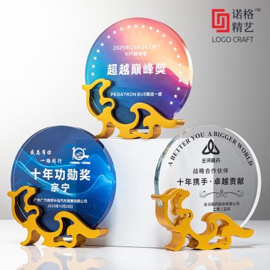 创意金属水晶彩印奖牌-1