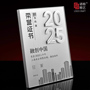 堆金数字铝合金拉丝奖牌-12