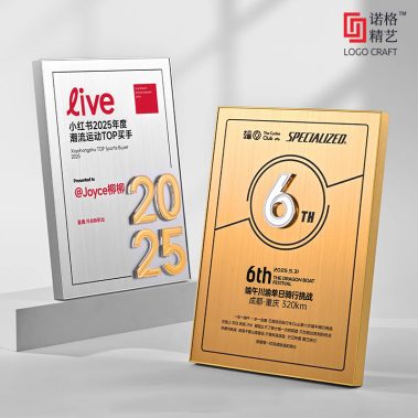 堆金数字铝合金拉丝奖牌-2
