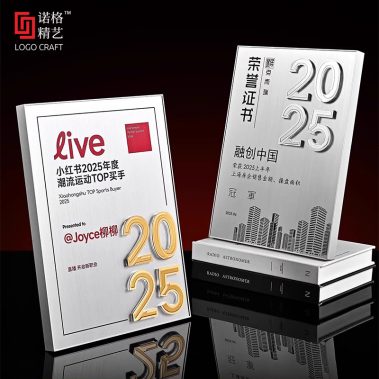 堆金数字铝合金拉丝奖牌-6
