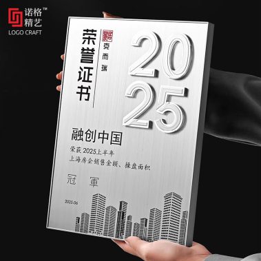 堆金数字铝合金拉丝奖牌-7