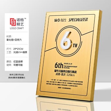 堆金数字铝合金拉丝奖牌-尺寸2