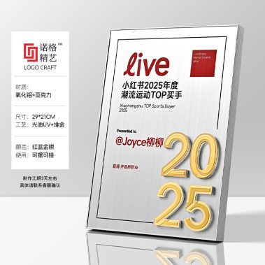 堆金数字铝合金拉丝奖牌-尺寸6