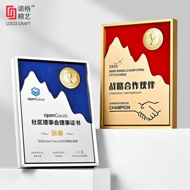 山峰勋章金属铝框奖牌-2