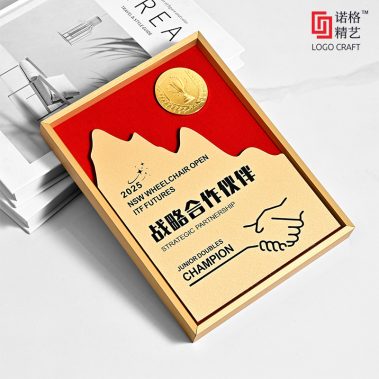山峰勋章金属铝框奖牌-4