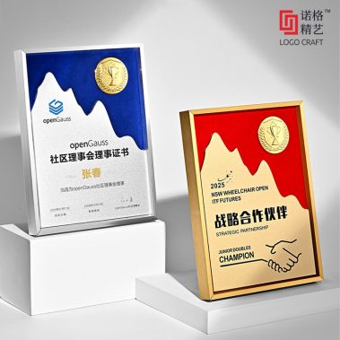 山峰勋章金属铝框奖牌-7