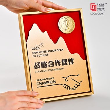 山峰勋章金属铝框奖牌-9